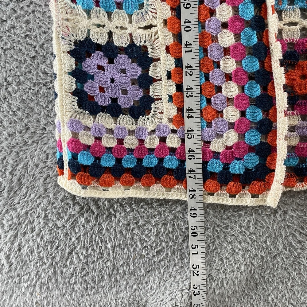 POL Cardigan Sweater Womens Granny Square Crochet Cottagecore Duster - Picture 6 of 12